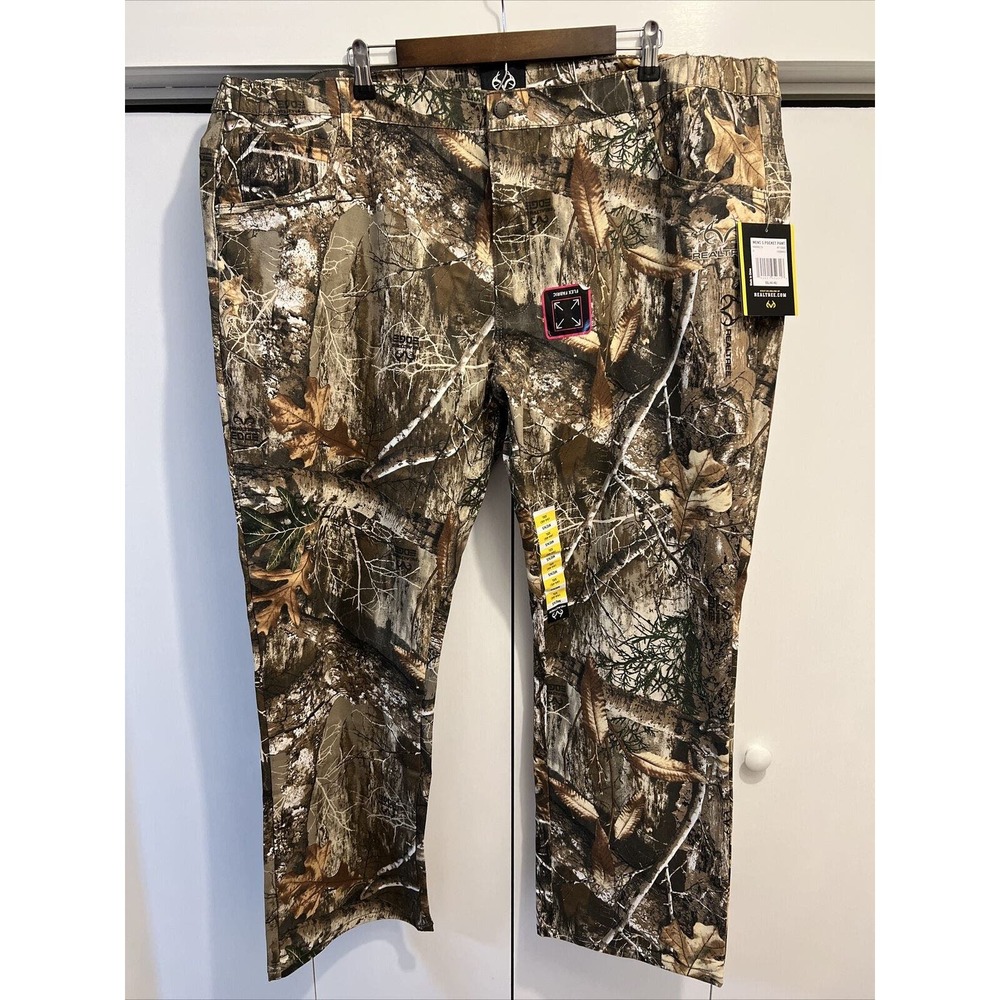 NEW Men REALTREE EDGE 5 Pocket Pants Comfort Flex Camo Deer Hunting Sz XXL 44-46